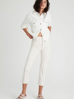 Anthropologie Pilcro Fleur‎ High Rise Slim Boyfriend Striped Jeans Women's 29